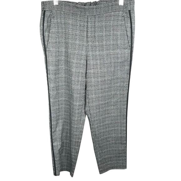 Old Navy Trousers Pockets Tuxedo Pants Size 8 Black Gray Straight Leg Pull On - Picture 1 of 8